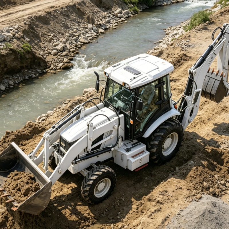 Heavy Equipment Work - Loader Backhoe Industrial Grade 4x4 Wheel