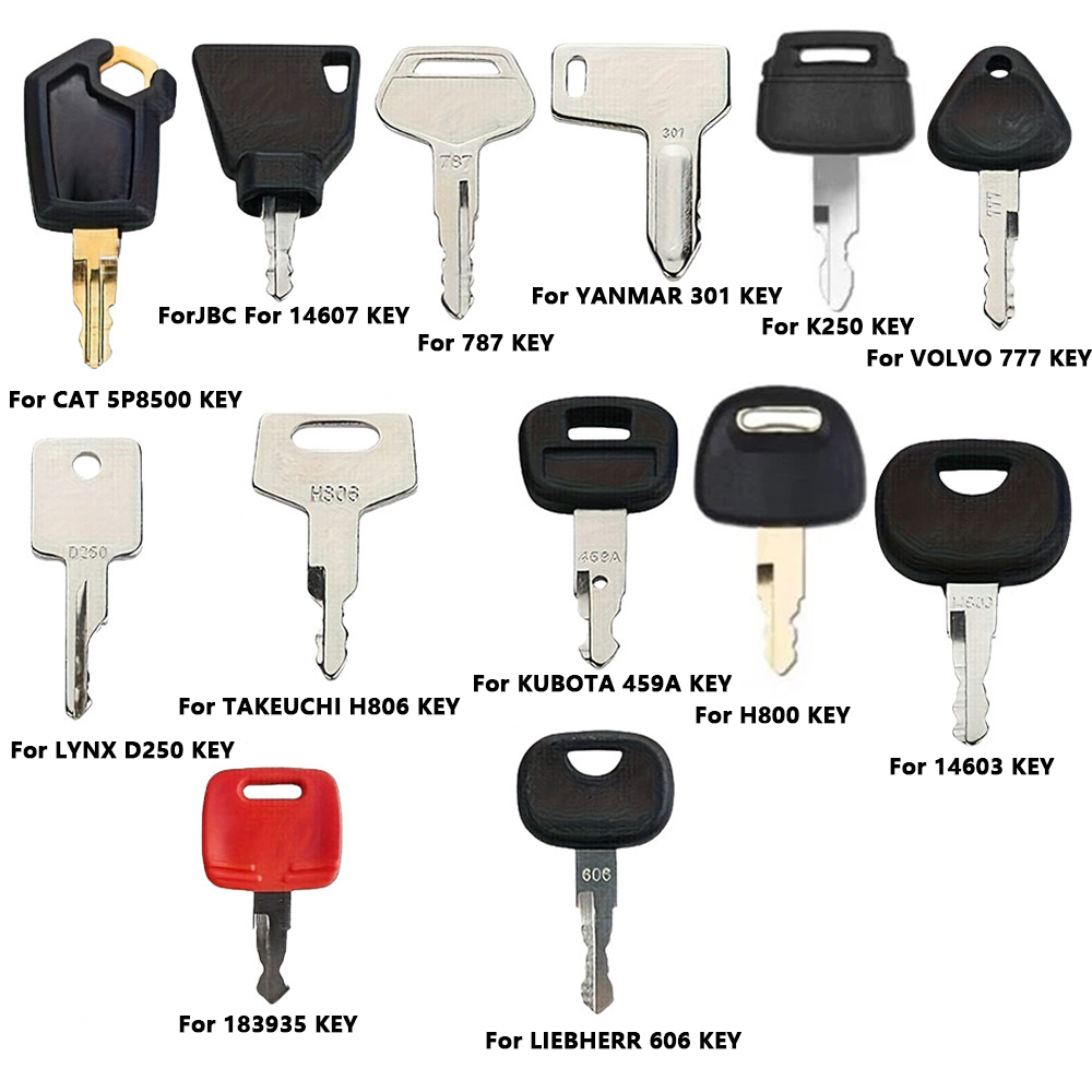 Heavy Equipment Keys Master Set - 13PCS Construction Machinery Ignition Keys Set