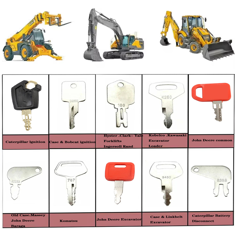 Heavy Equipment Keys Master Set - 10pcs Master Key Ignition Set For