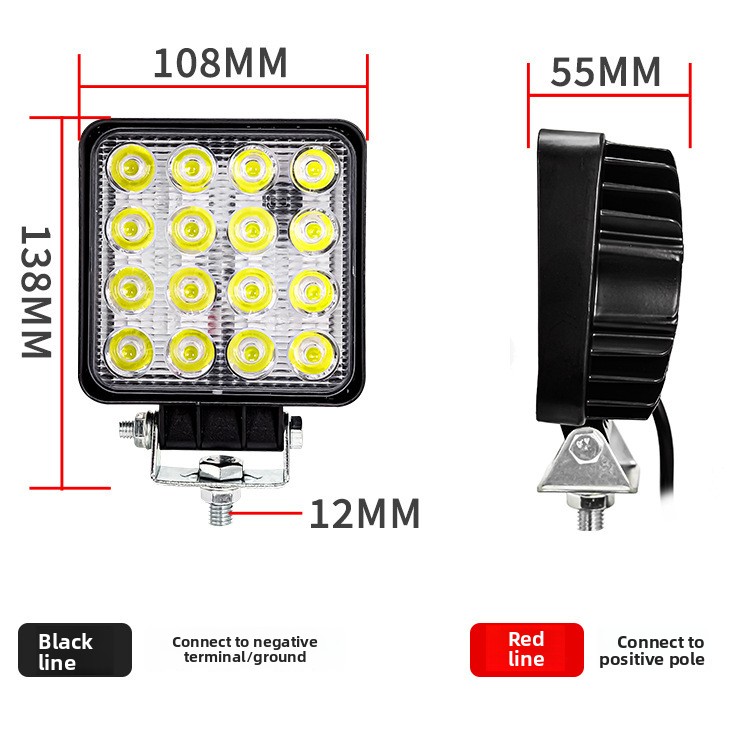 48W 16LED 4 Inch 12V 24V LED W - Heavy Equipment Work ulasan dan harga