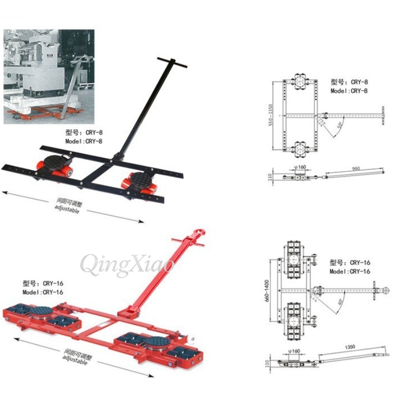 Dual Row Machinery Moving Skat - Heavy Equipment Transporter ulasan dan harga