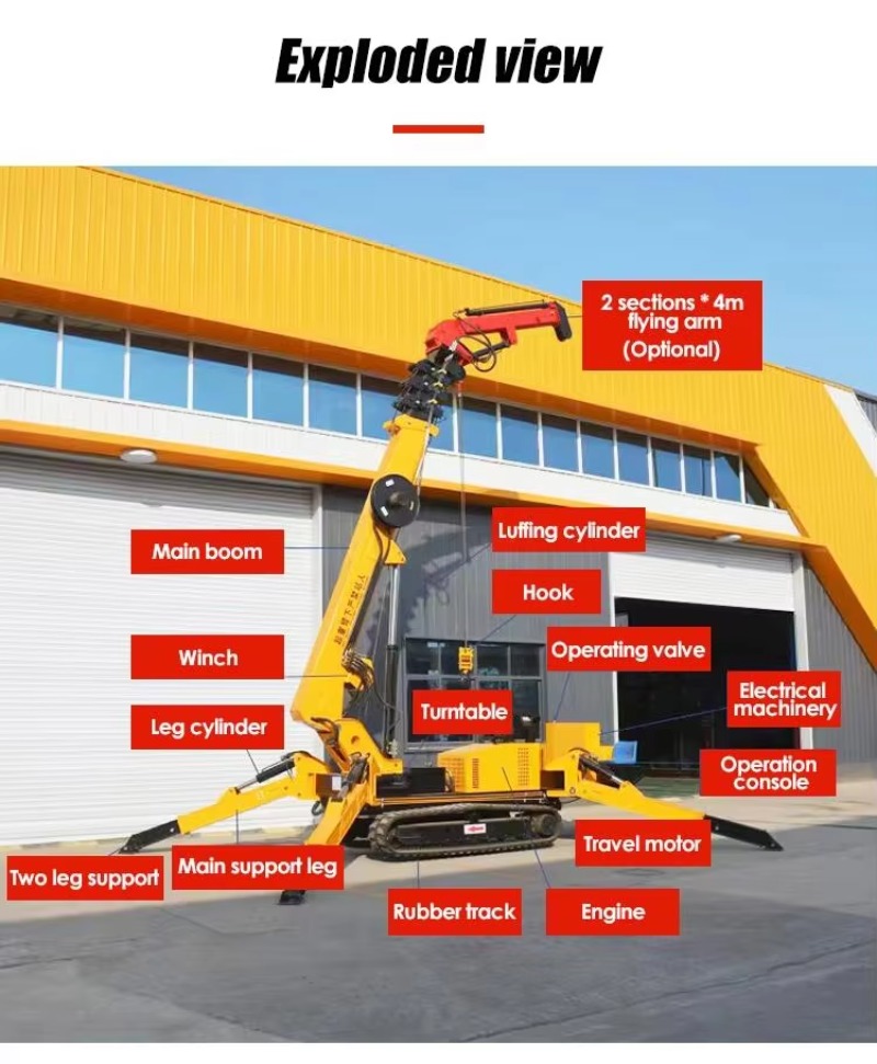 8T Hydraulic Spider Crane Heav - Heavy Equipment Crane ulasan dan harga